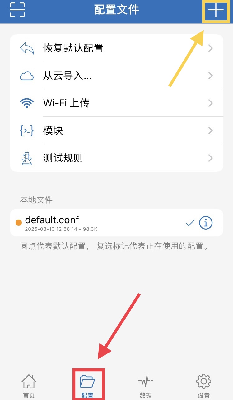 点击Shadowrocket图标导入订阅